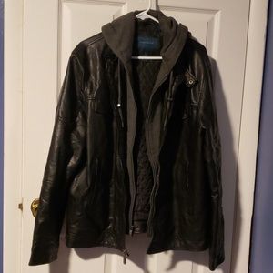 Leather jacket/hoodie